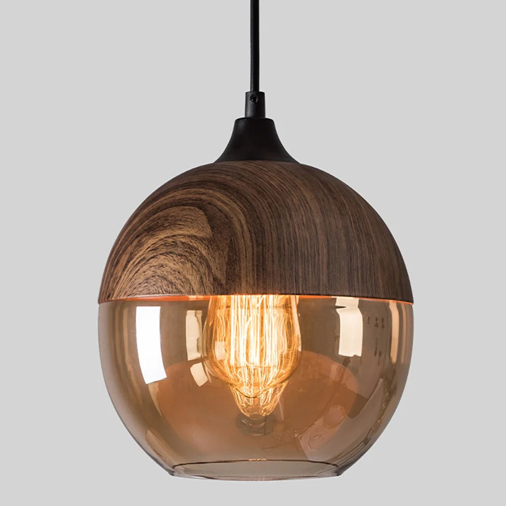 Auren Pendant Collection – Amber Glass Pendant Lights