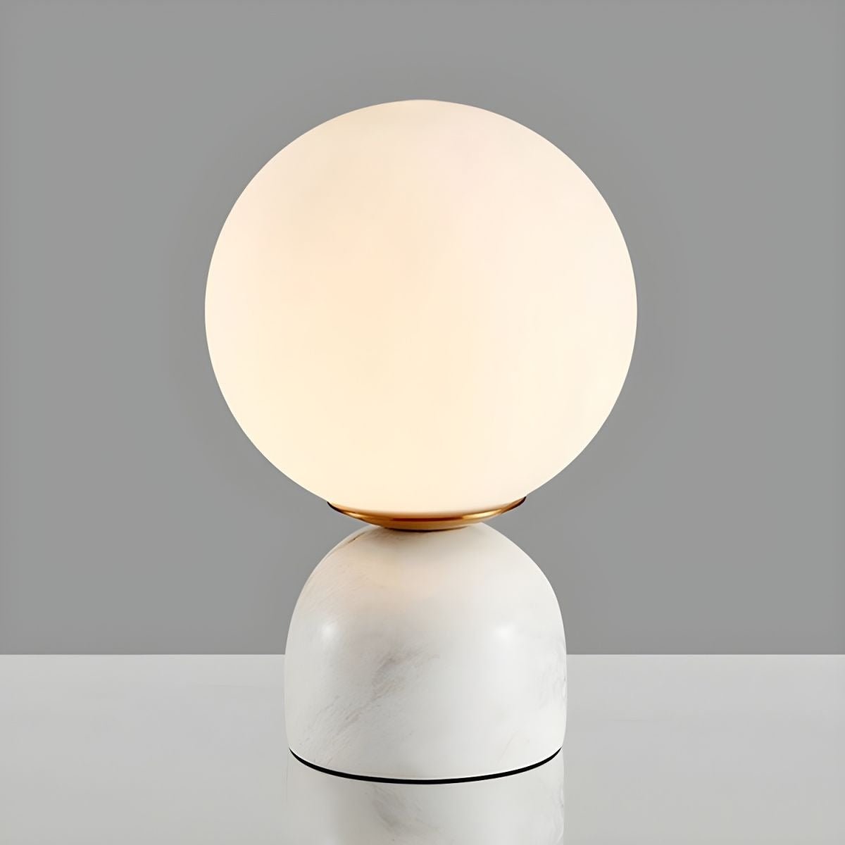 Marblis Sphere Table Lamp – Frosted Glass Dome with Marble Base