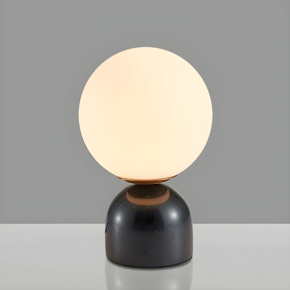 Marblis Sphere Table Lamp – Frosted Glass Dome with Marble Base
