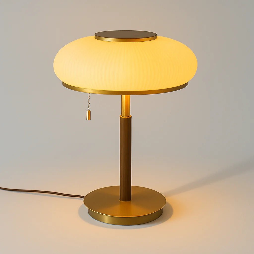 Matsutake Bloom Table Lamp – Elegant Table Lighting with a warm glowing shade and sleek metal base.
