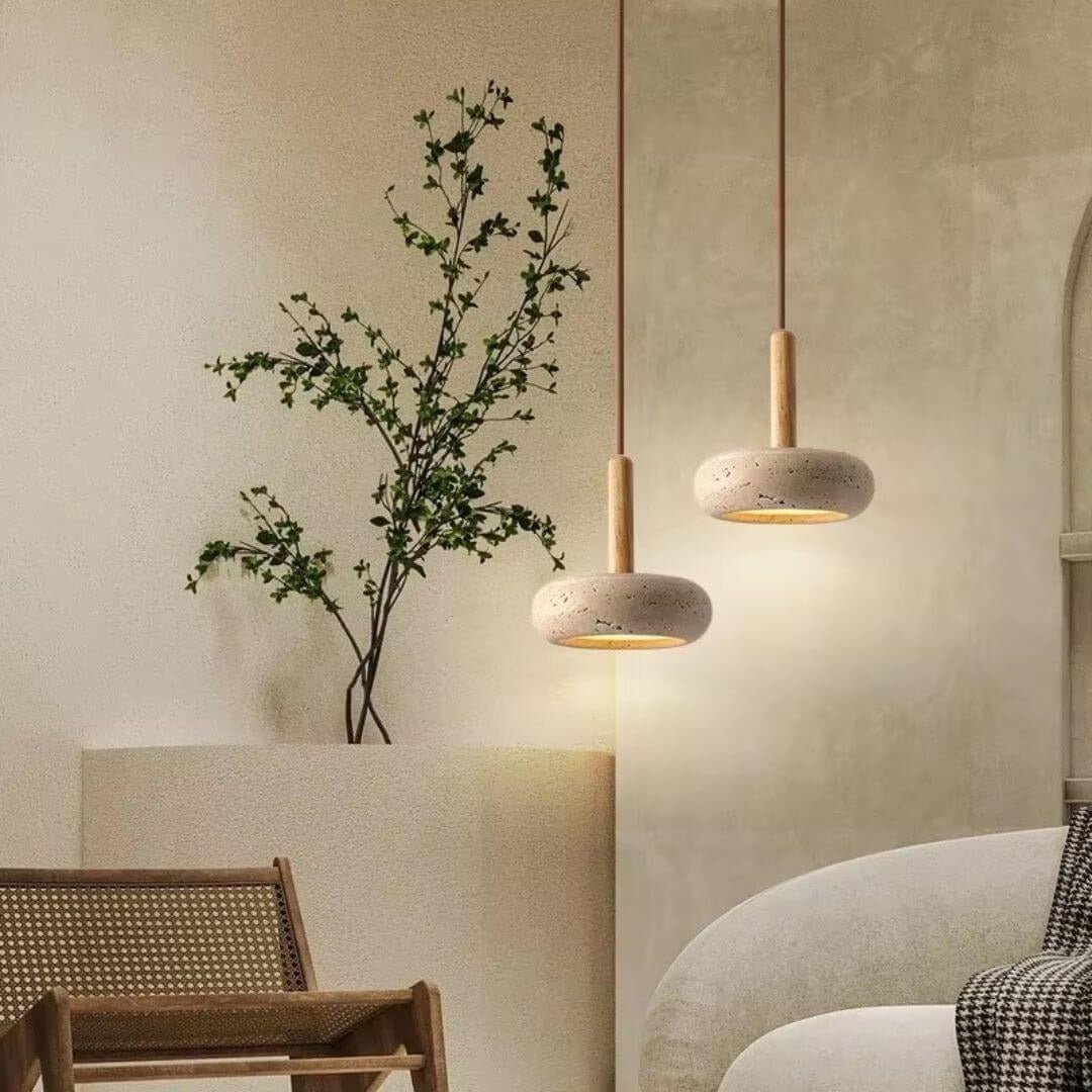 Serenite Pendant Light – Wabi-Sabi Inspired Natural Stone Lighting for Modern Interiors