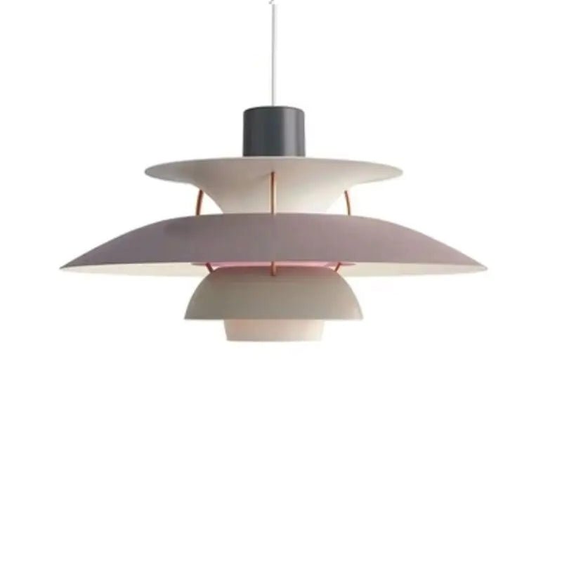 Umbrella pleated pendant light purple