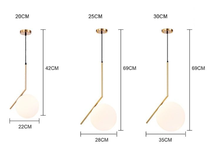 Velora Pendant Lamp– Frosted Glass & Brass