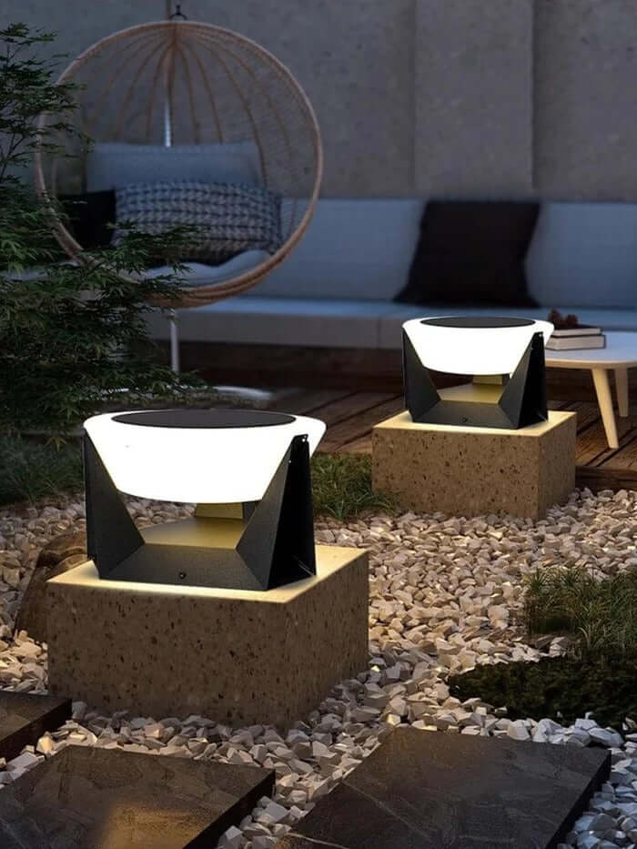 GoldenLumen solar and outdoor lamps for gardens, patios, and balconies.