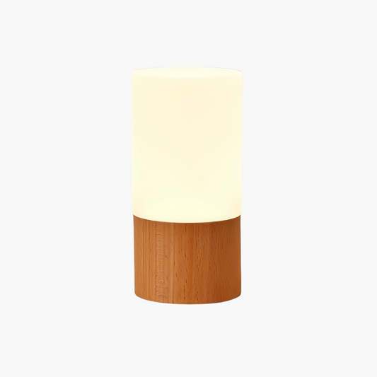 Elegant Cylinder Solid Wood Night Lamp