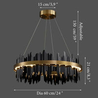 Aurion Black & Gold Circular Chandelier – Modern Luxury Lighting