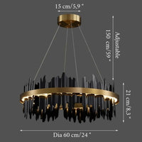 Aurion Black & Gold Circular Chandelier – Modern Luxury Lighting