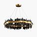 Aurion Black & Gold Circular Chandelier – Modern Luxury Lighting