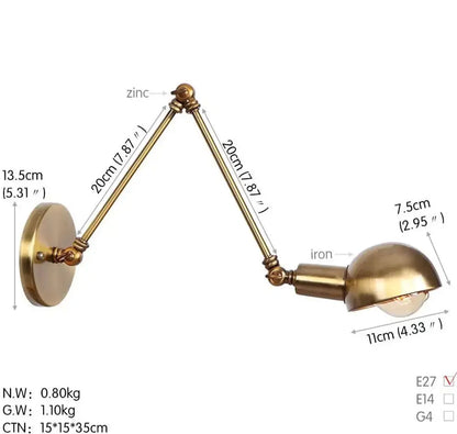 IndustrialExtend Sconce goldenlumen