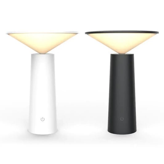 Rivo Cordless Table Lamp in white and black offering modern ambiance with adjustable illumination.