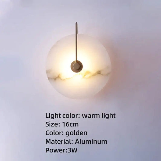 Elysian Marble Wall Light - goldenlumen