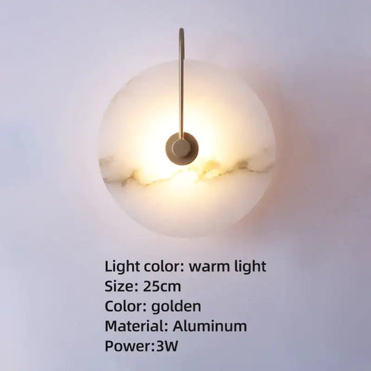 Elysian Marble Wall Light - goldenlumen