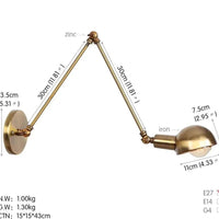 Extendable Industrial Wall Lamp - goldenlumen