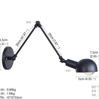 Extendable Industrial Wall Lamp - goldenlumen