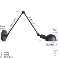 Extendable Industrial Wall Lamp - goldenlumen