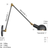Extendable Industrial Wall Lamp - goldenlumen