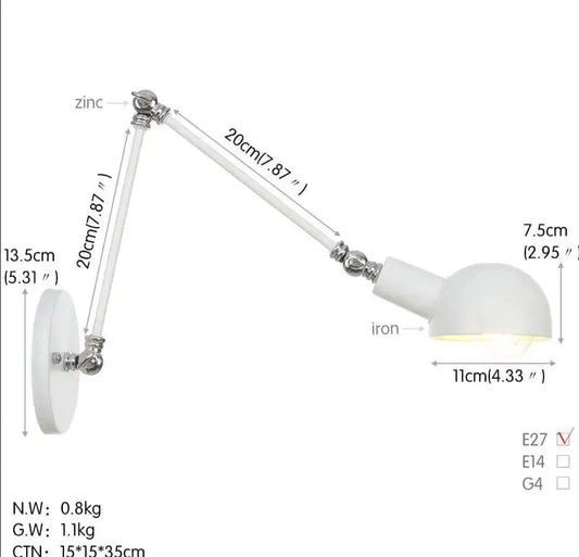 Extendable Industrial Wall Lamp - goldenlumen