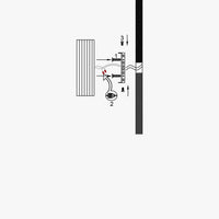 Technical diagram of a door lock mechanism on a white background