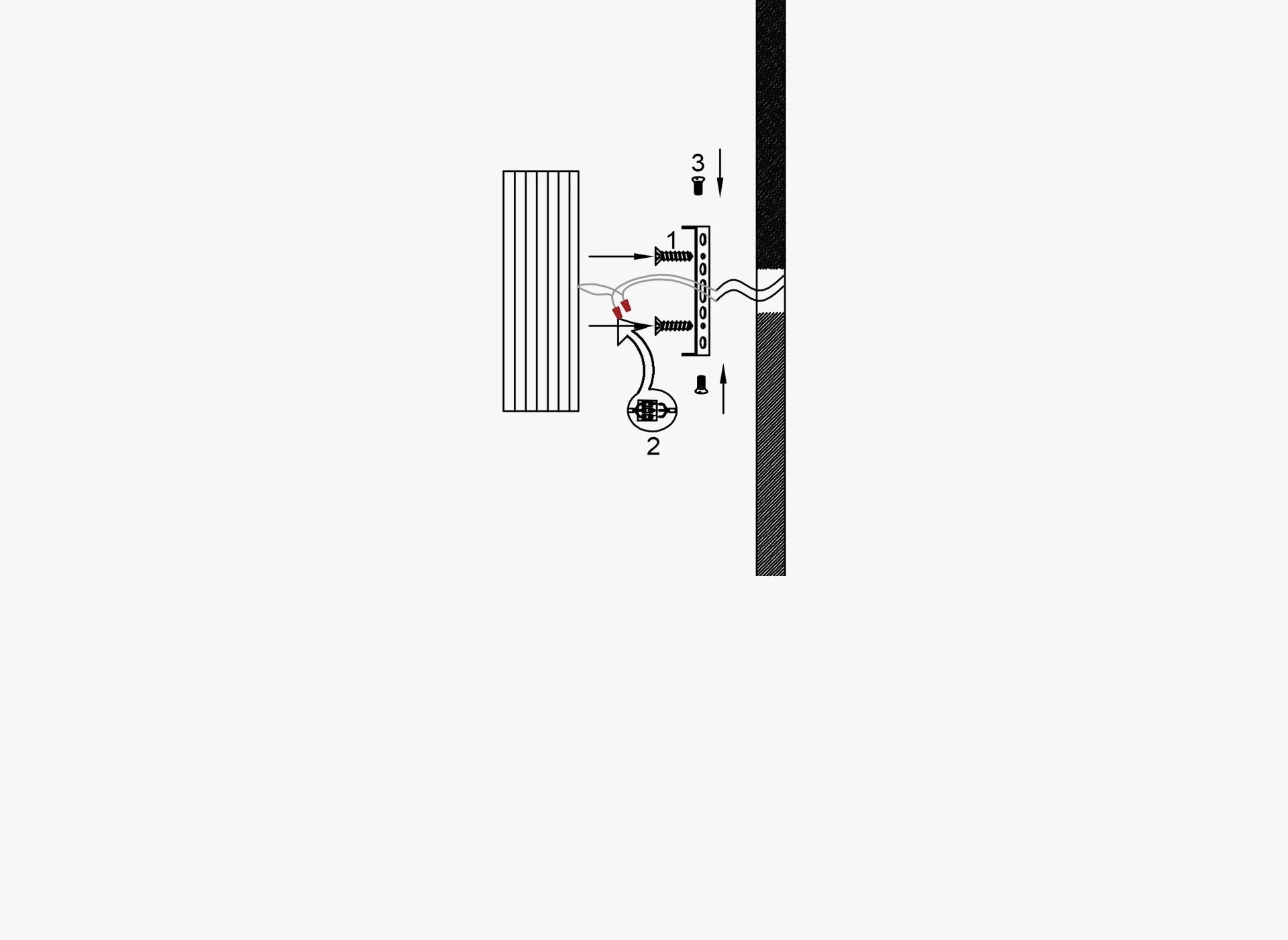 Technical diagram of a door lock mechanism on a white background
