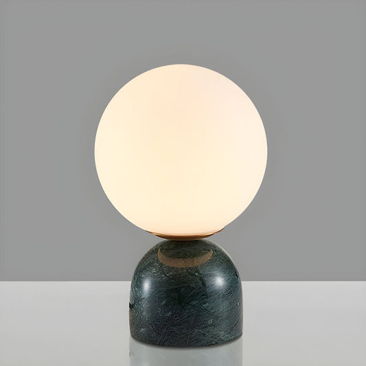 Marblis Sphere Table Lamp – Frosted Glass Dome with Marble Base
