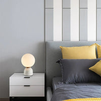 Marblis Sphere Table Lamp – Frosted Glass Dome with Marble Base