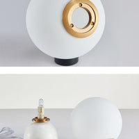 Marblis Sphere Table Lamp – Frosted Glass Dome with Marble Base