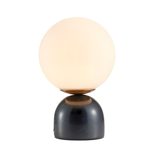 Marblis Sphere Table Lamp – Frosted Glass Dome with Marble Base