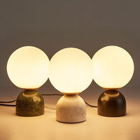 Marblis Sphere Table Lamp – Frosted Glass Dome with Marble Base