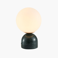 Marblis Sphere Table Lamp – Frosted Glass Dome with Marble Base
