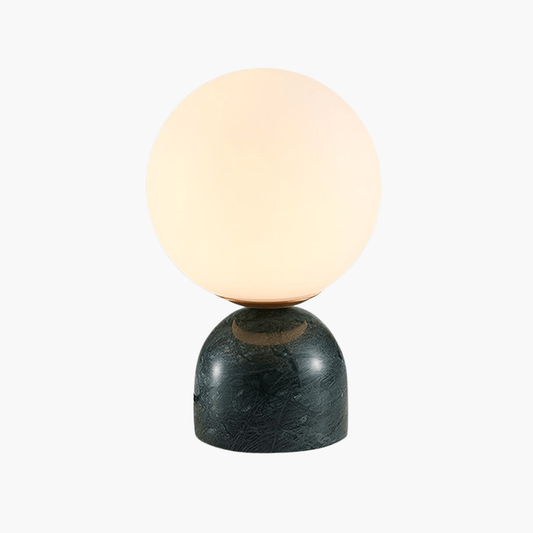 Marblis Sphere Table Lamp – Frosted Glass Dome with Marble Base