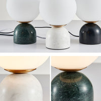 Marblis Sphere Table Lamp – Frosted Glass Dome with Marble Base