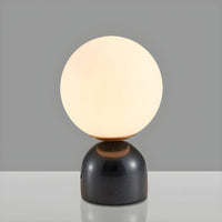 Marblis Sphere Table Lamp – Frosted Glass Dome with Marble Base