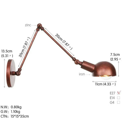 IndustrialExtend Sconce goldenlumen