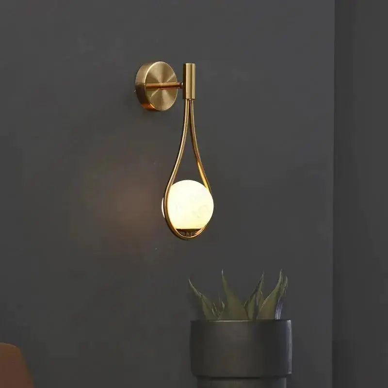Brass Sphere Sconce - goldenlumen
