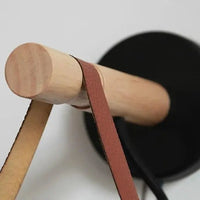 Scandinavian Wood & Leather Wall Sconce - goldenlumen