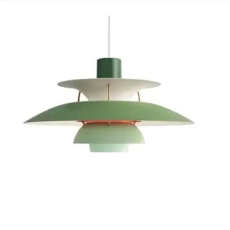Umbrella pleated pendant light green