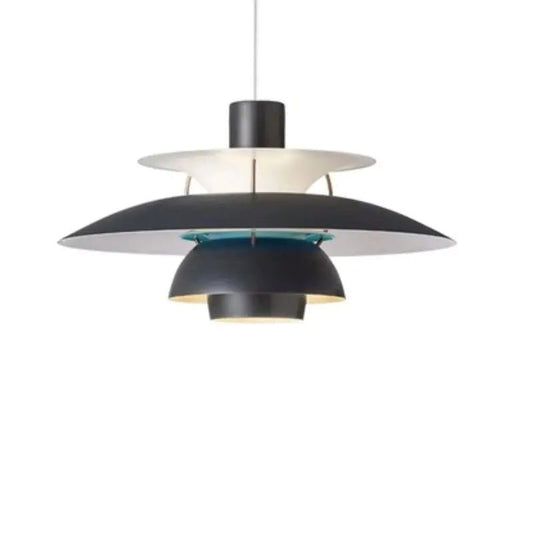 Umbrella pleated pendant light black