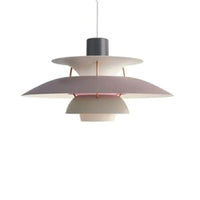 Umbrella pleated pendant light purple