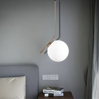 Velora Pendant Lamp– Frosted Glass & Brass