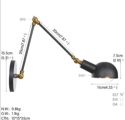 IndustrialExtend Sconce goldenlumen